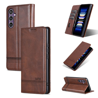 AZNS Magnetic Calf Texture Flip Leather Phone Case, For Samsung Galaxy S25 Ultra 5G, For Samsung Galaxy S24 FE 5G