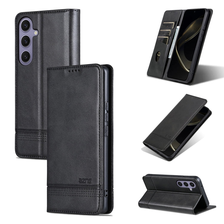 AZNS Magnetic Calf Texture Flip Leather Phone Case, For Samsung Galaxy S25 FE 5G, For Samsung Galaxy S25 Edge 5G, For Samsung Galaxy S25 5G, For Samsung Galaxy S25+ 5G