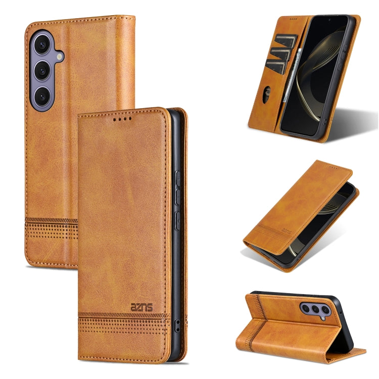 AZNS Magnetic Calf Texture Flip Leather Phone Case, For Samsung Galaxy S25 FE 5G, For Samsung Galaxy S25 Edge 5G, For Samsung Galaxy S25 5G, For Samsung Galaxy S25+ 5G