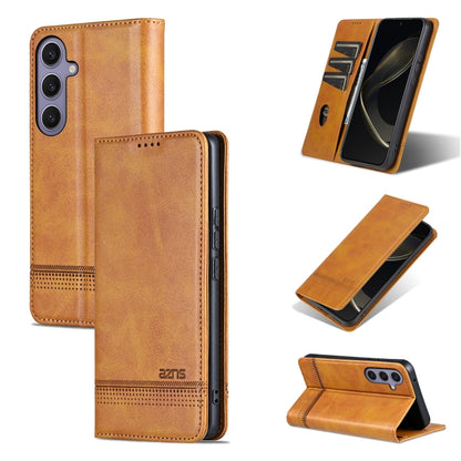 AZNS Magnetic Calf Texture Flip Leather Phone Case, For Samsung Galaxy S25 FE 5G, For Samsung Galaxy S25 Edge 5G, For Samsung Galaxy S25 5G, For Samsung Galaxy S25+ 5G