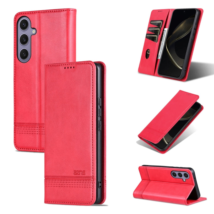 AZNS Magnetic Calf Texture Flip Leather Phone Case, For Samsung Galaxy S25 FE 5G, For Samsung Galaxy S25 Edge 5G, For Samsung Galaxy S25 5G, For Samsung Galaxy S25+ 5G