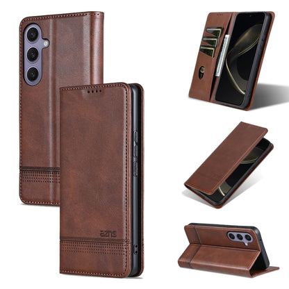 AZNS Magnetic Calf Texture Flip Leather Phone Case, For Samsung Galaxy S25 FE 5G, For Samsung Galaxy S25 Edge 5G, For Samsung Galaxy S25 5G, For Samsung Galaxy S25+ 5G