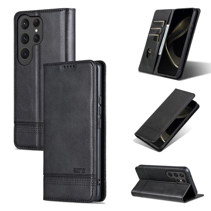 AZNS Magnetic Calf Texture Flip Leather Phone Case, For Samsung Galaxy S25 Ultra 5G, For Samsung Galaxy S24 FE 5G