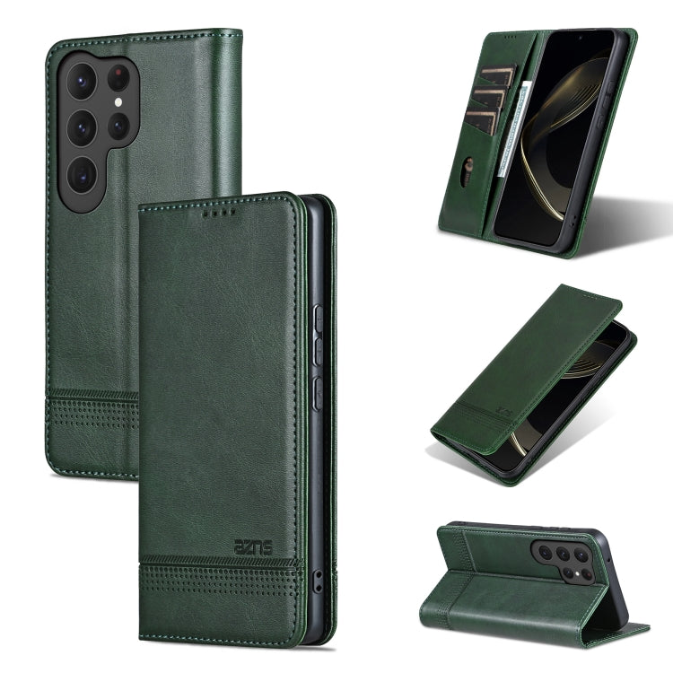 AZNS Magnetic Calf Texture Flip Leather Phone Case, For Samsung Galaxy S25 Ultra 5G, For Samsung Galaxy S24 FE 5G