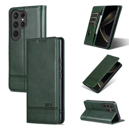 AZNS Magnetic Calf Texture Flip Leather Phone Case, For Samsung Galaxy S25 Ultra 5G, For Samsung Galaxy S24 FE 5G