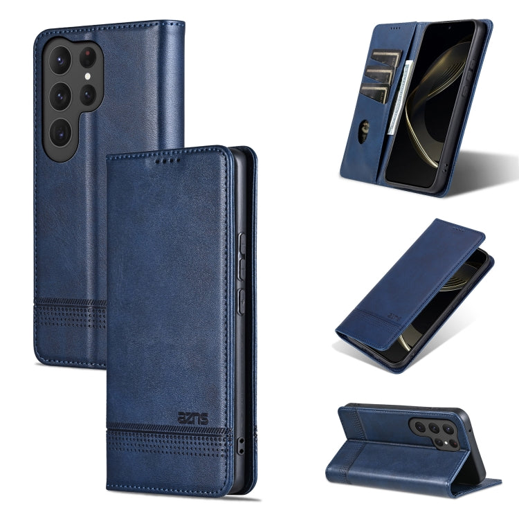AZNS Magnetic Calf Texture Flip Leather Phone Case, For Samsung Galaxy S25 Ultra 5G, For Samsung Galaxy S24 FE 5G
