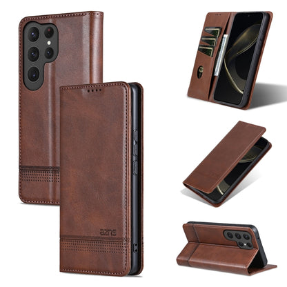 AZNS Magnetic Calf Texture Flip Leather Phone Case, For Samsung Galaxy S25 Ultra 5G, For Samsung Galaxy S24 FE 5G