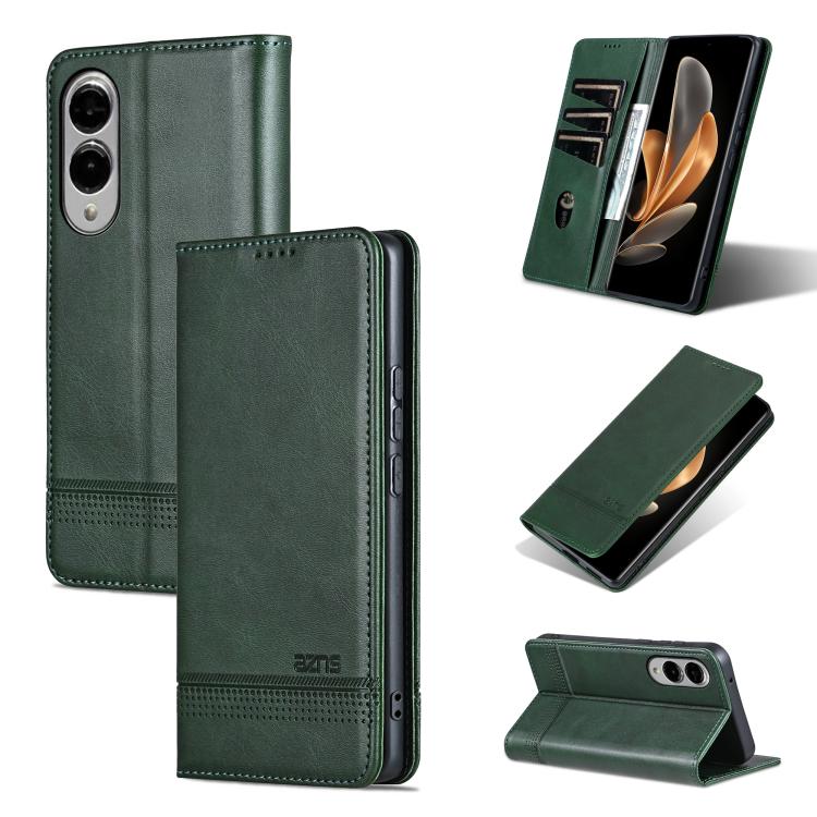 AZNS Magnetic Calf Texture Flip Leather Phone Case, For Samsung Galaxy S25 FE 5G, For Samsung Galaxy S25 Edge 5G, For Samsung Galaxy S25 5G, For Samsung Galaxy S25+ 5G