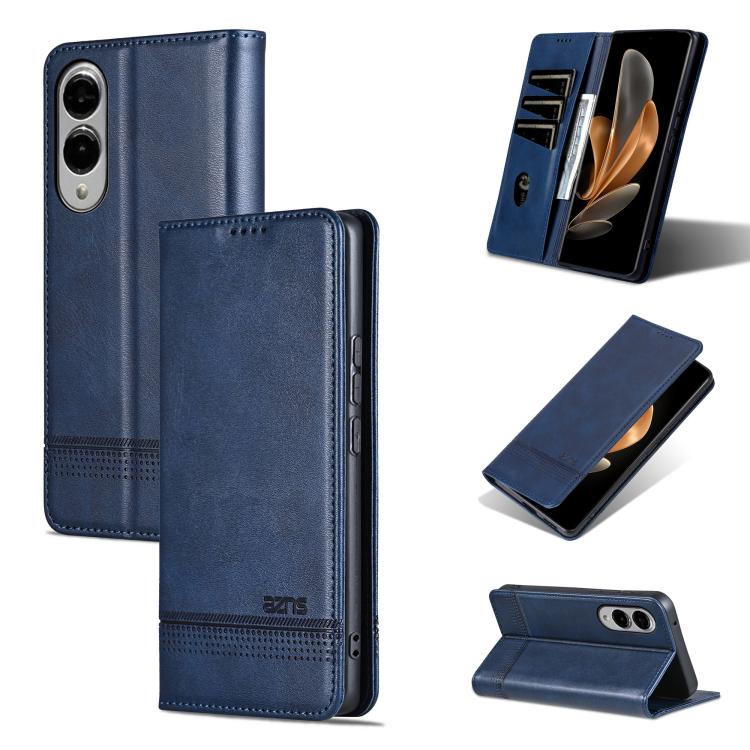 AZNS Magnetic Calf Texture Flip Leather Phone Case, For Samsung Galaxy S25 FE 5G, For Samsung Galaxy S25 Edge 5G, For Samsung Galaxy S25 5G, For Samsung Galaxy S25+ 5G