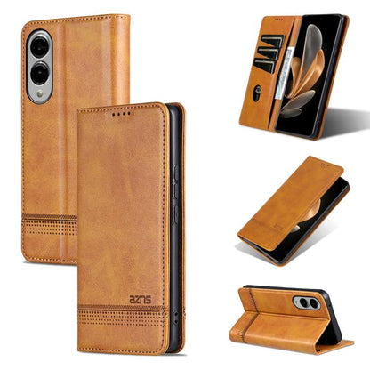 AZNS Magnetic Calf Texture Flip Leather Phone Case, For Samsung Galaxy S25 FE 5G, For Samsung Galaxy S25 Edge 5G, For Samsung Galaxy S25 5G, For Samsung Galaxy S25+ 5G