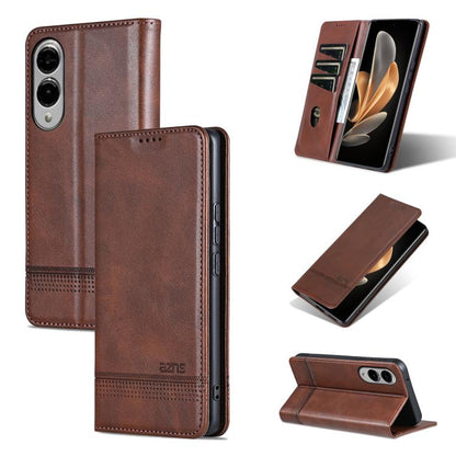 AZNS Magnetic Calf Texture Flip Leather Phone Case, For Samsung Galaxy S25 FE 5G, For Samsung Galaxy S25 Edge 5G, For Samsung Galaxy S25 5G, For Samsung Galaxy S25+ 5G