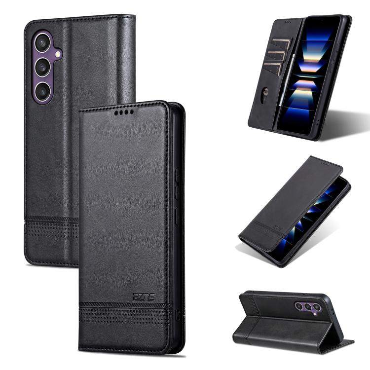 AZNS Magnetic Calf Texture Flip Leather Phone Case, For Samsung Galaxy S25 FE 5G, For Samsung Galaxy S25 Edge 5G, For Samsung Galaxy S25 5G, For Samsung Galaxy S25+ 5G