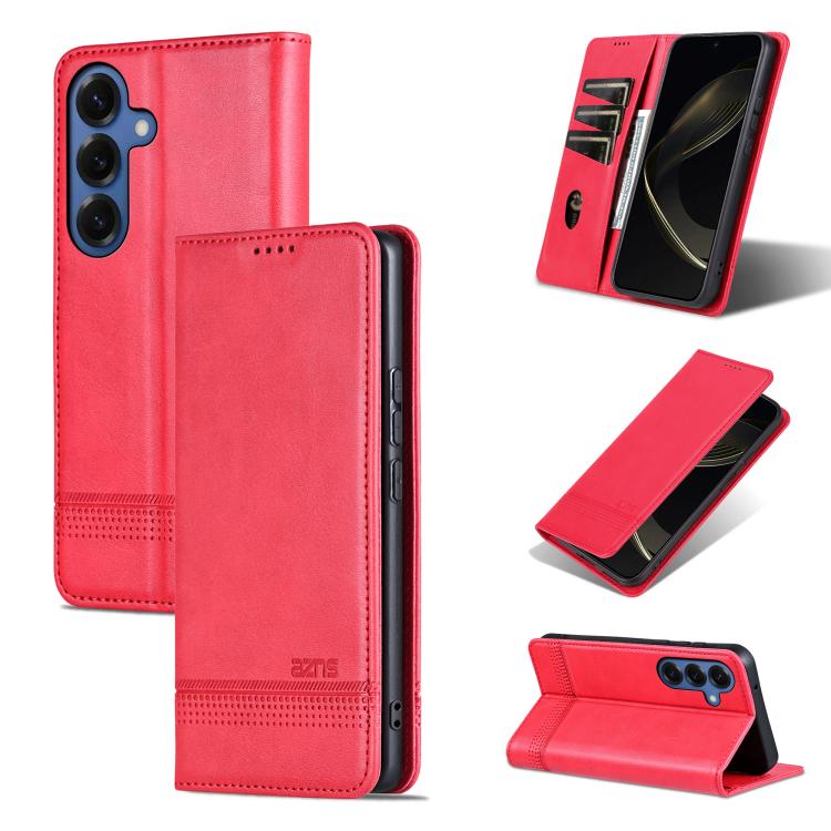 AZNS Magnetic Calf Texture Flip Leather Phone Case, For Samsung Galaxy S26+ 5G, For Samsung Galaxy S26 Ultra 5G, For Samsung Galaxy S26 5G, For Samsung Galaxy S25 FE 5G