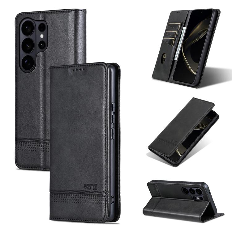 AZNS Magnetic Calf Texture Flip Leather Phone Case, For Galaxy S26 FE 5G, For Samsung Galaxy S26+ 5G, For Samsung Galaxy S26 Ultra 5G, For Samsung Galaxy S26 5G