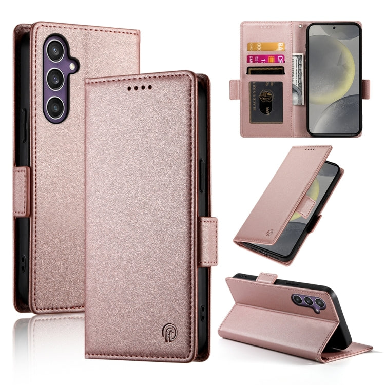 Side Buckle Magnetic Frosted Leather Phone Case, For Samsung Galaxy S24 Ultra 5G, For Samsung Galaxy S24+ 5G, For Samsung Galaxy S24 5G