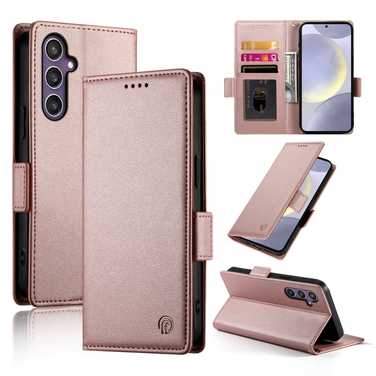 Side Buckle Magnetic Frosted Leather Phone Case, For Samsung Galaxy S25 Ultra 5G, For Samsung Galaxy S24 Ultra 5G, For Samsung Galaxy S24+ 5G