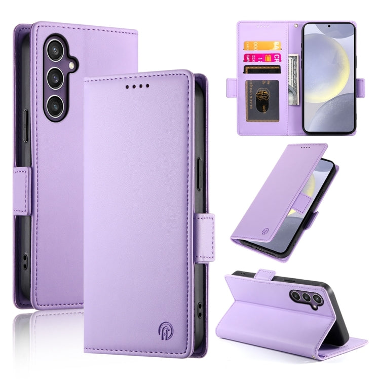 Side Buckle Magnetic Frosted Leather Phone Case, For Samsung Galaxy S24 Ultra 5G, For Samsung Galaxy S24+ 5G, For Samsung Galaxy S24 5G