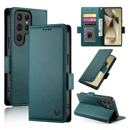 Side Buckle Magnetic Frosted Leather Phone Case, For Samsung Galaxy S25 Ultra 5G, For Samsung Galaxy S24 Ultra 5G, For Samsung Galaxy S24+ 5G