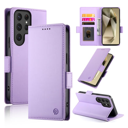 Side Buckle Magnetic Frosted Leather Phone Case, For Samsung Galaxy S25 Ultra 5G, For Samsung Galaxy S24 Ultra 5G, For Samsung Galaxy S24+ 5G