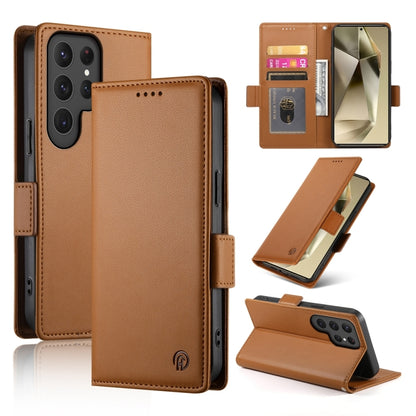 Side Buckle Magnetic Frosted Leather Phone Case, For Samsung Galaxy S25 Ultra 5G, For Samsung Galaxy S24 Ultra 5G, For Samsung Galaxy S24+ 5G