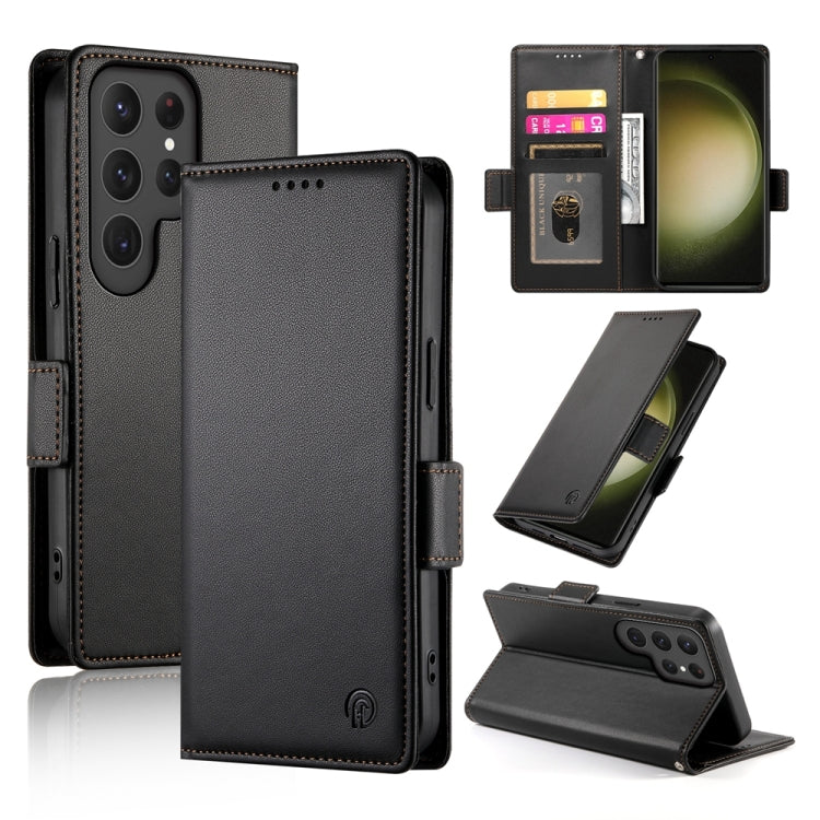 Side Buckle Magnetic Frosted Leather Phone Case, For Samsung Galaxy S24 5G, For Samsung Galaxy S23 FE 5G, For Samsung Galaxy S23 Ultra 5G