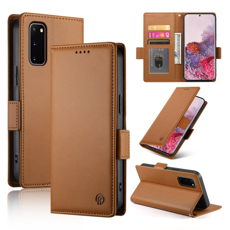 Side Buckle Magnetic Frosted Leather Phone Case, For Samsung Galaxy S20 5G, For Samsung Galaxy S10e, For Samsung Galaxy S10+