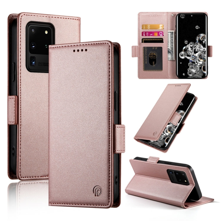 Side Buckle Magnetic Frosted Leather Phone Case, For Samsung Galaxy S20 FE 5G, For Samsung Galaxy S20 Ultra 5G, For Samsung Galaxy S20+ 5G