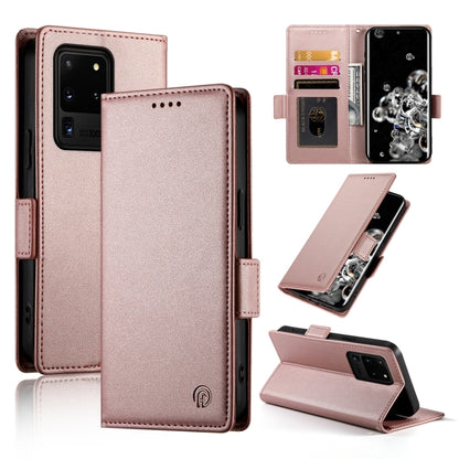 Side Buckle Magnetic Frosted Leather Phone Case, For Samsung Galaxy S20 FE 5G, For Samsung Galaxy S20 Ultra 5G, For Samsung Galaxy S20+ 5G