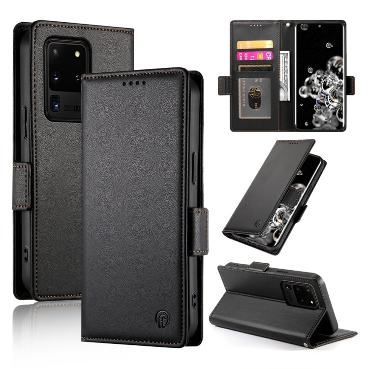 Side Buckle Magnetic Frosted Leather Phone Case, For Samsung Galaxy S20 FE 5G, For Samsung Galaxy S20 Ultra 5G, For Samsung Galaxy S20+ 5G