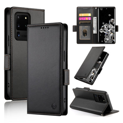 Side Buckle Magnetic Frosted Leather Phone Case, For Samsung Galaxy S20 FE 5G, For Samsung Galaxy S20 Ultra 5G, For Samsung Galaxy S20+ 5G