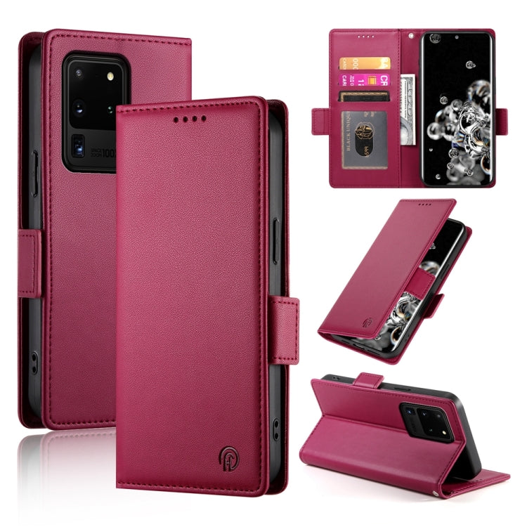 Side Buckle Magnetic Frosted Leather Phone Case, For Samsung Galaxy S20 FE 5G, For Samsung Galaxy S20 Ultra 5G, For Samsung Galaxy S20+ 5G
