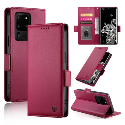 Side Buckle Magnetic Frosted Leather Phone Case, For Samsung Galaxy S20 FE 5G, For Samsung Galaxy S20 Ultra 5G, For Samsung Galaxy S20+ 5G