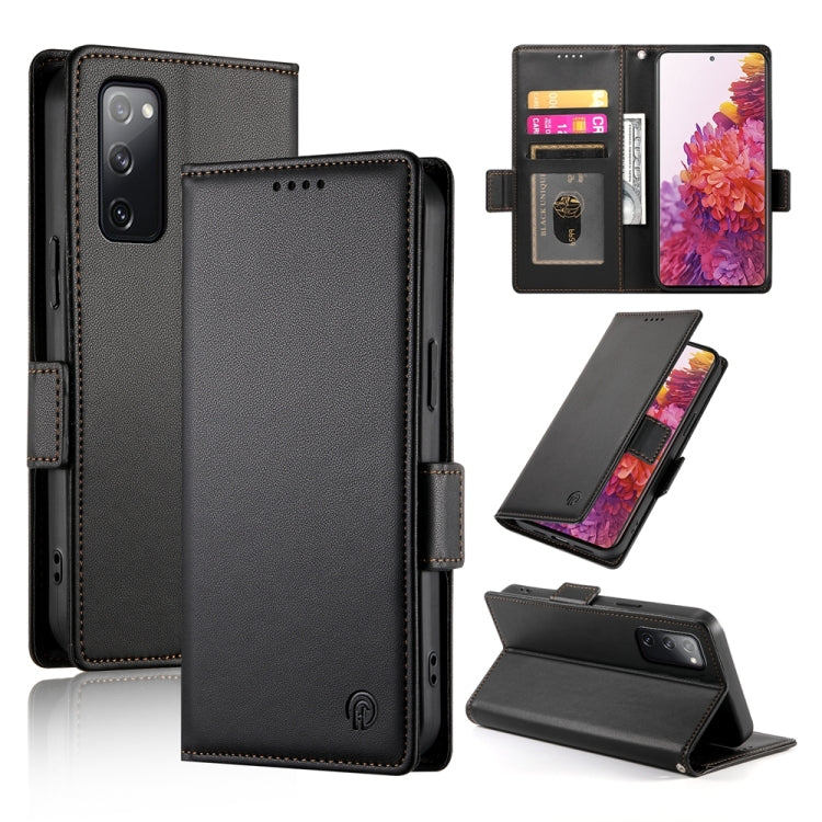 Side Buckle Magnetic Frosted Leather Phone Case, For Samsung Galaxy S20 FE 5G, For Samsung Galaxy S20 Ultra 5G, For Samsung Galaxy S20+ 5G