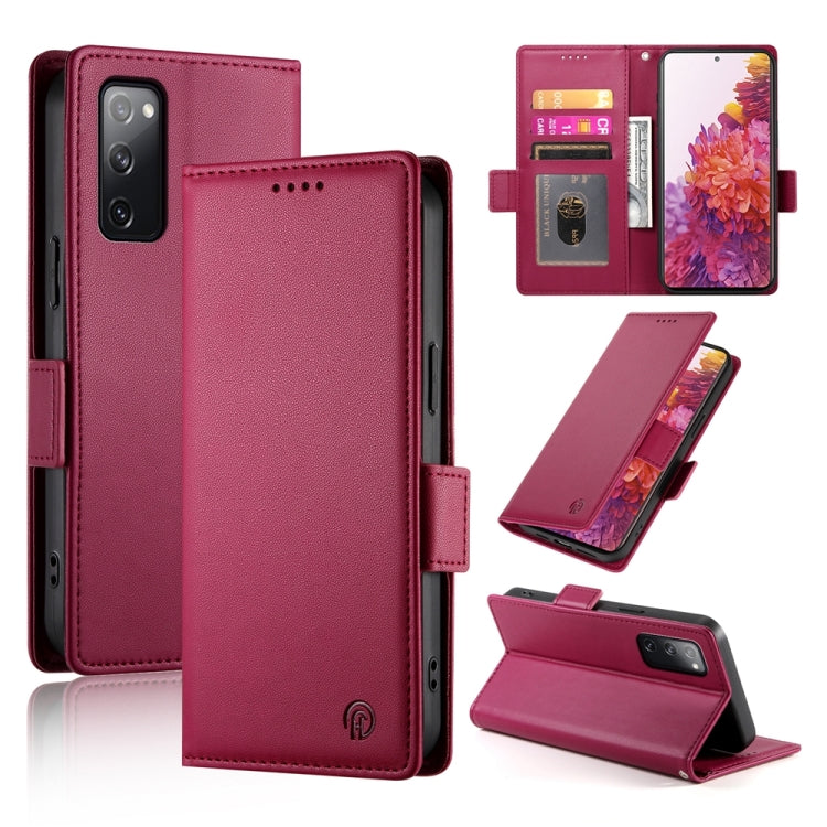 Side Buckle Magnetic Frosted Leather Phone Case, For Samsung Galaxy S20 FE 5G, For Samsung Galaxy S20 Ultra 5G, For Samsung Galaxy S20+ 5G