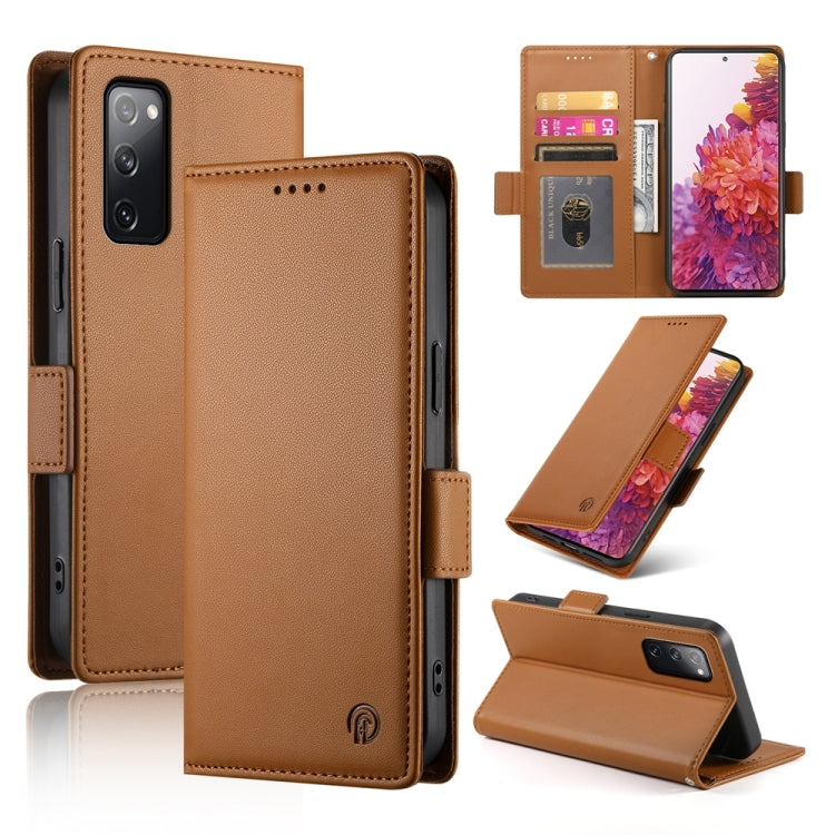 Side Buckle Magnetic Frosted Leather Phone Case, For Samsung Galaxy S20 FE 5G, For Samsung Galaxy S20 Ultra 5G, For Samsung Galaxy S20+ 5G