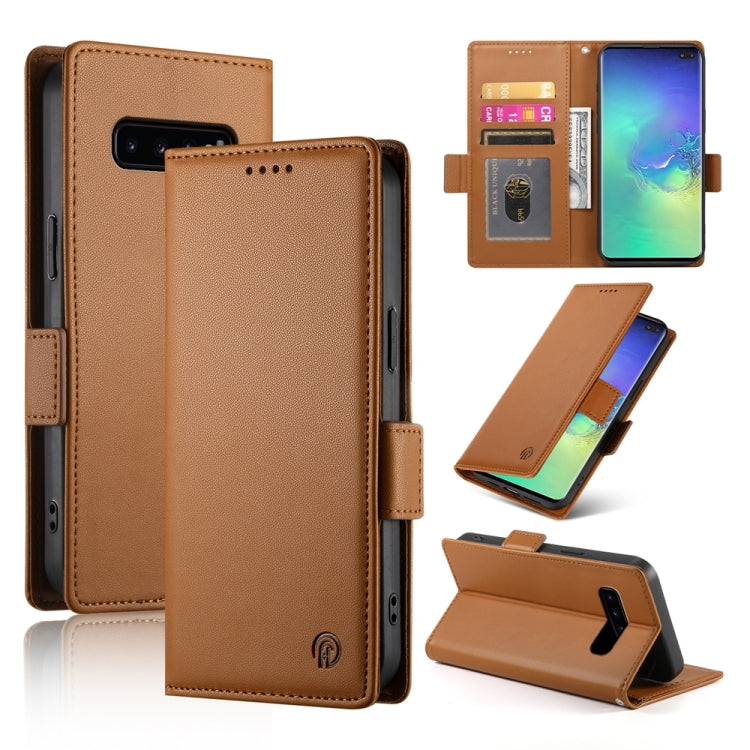 Side Buckle Magnetic Frosted Leather Phone Case, For Samsung Galaxy S20 5G, For Samsung Galaxy S10e, For Samsung Galaxy S10+