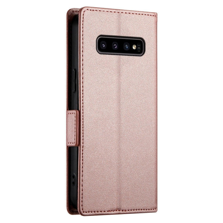 Side Buckle Magnetic Frosted Leather Phone Case, For Samsung Galaxy S10