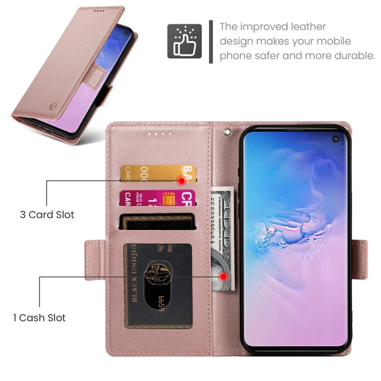 Side Buckle Magnetic Frosted Leather Phone Case, For Samsung Galaxy S10