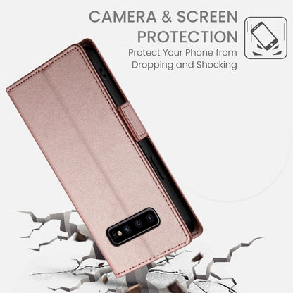 Side Buckle Magnetic Frosted Leather Phone Case, For Samsung Galaxy S10
