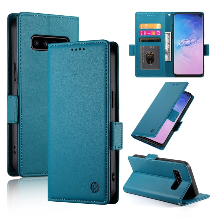 Side Buckle Magnetic Frosted Leather Phone Case, For Samsung Galaxy S10