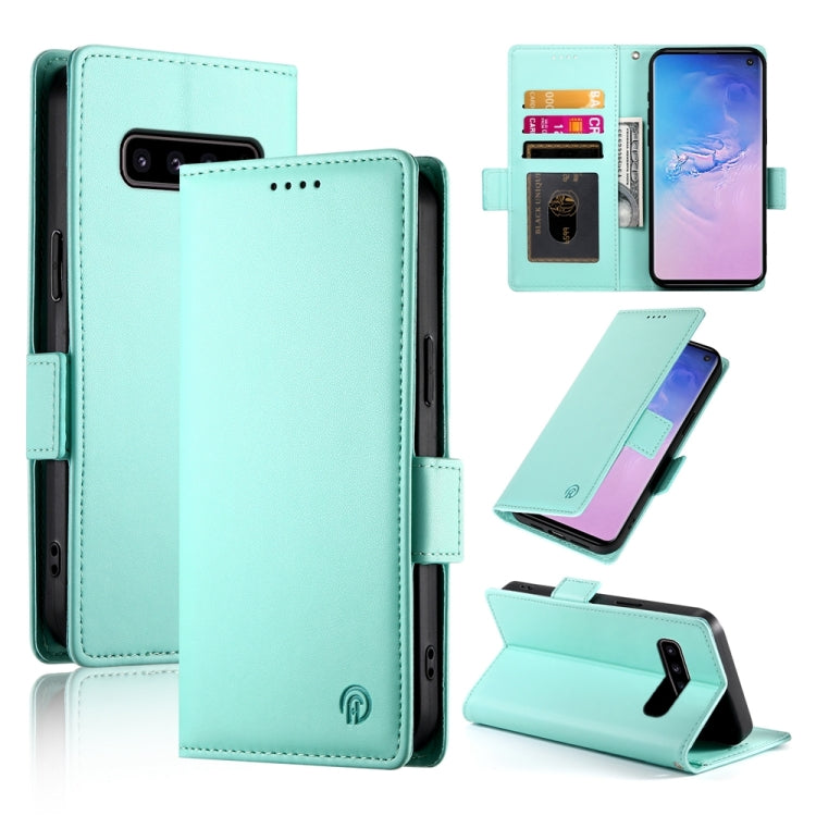 Side Buckle Magnetic Frosted Leather Phone Case, For Samsung Galaxy S10