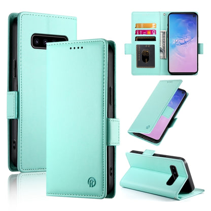 Side Buckle Magnetic Frosted Leather Phone Case, For Samsung Galaxy S10