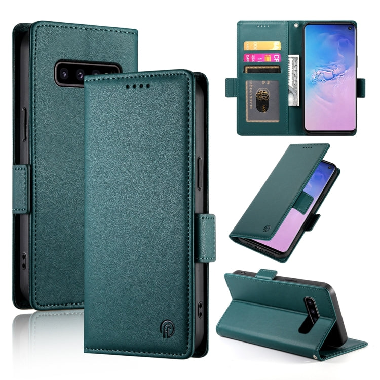 Side Buckle Magnetic Frosted Leather Phone Case, For Samsung Galaxy S10