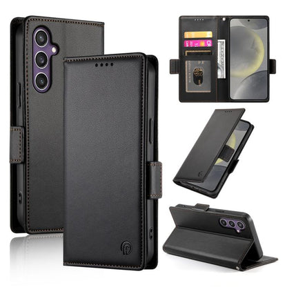 Side Buckle Magnetic Frosted Leather Phone Case, For Samsung Galaxy S25 Edge 5G, For Samsung Galaxy S25 5G, For Samsung Galaxy S25+ 5G