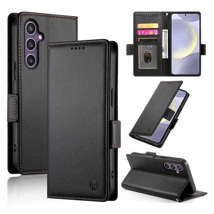 Side Buckle Magnetic Frosted Leather Phone Case, For Samsung Galaxy S25 Edge 5G, For Samsung Galaxy S25 5G, For Samsung Galaxy S25+ 5G