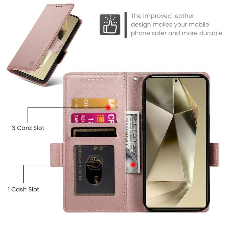 Side Buckle Magnetic Frosted Leather Phone Case, For Samsung Galaxy S25 Ultra 5G, For Samsung Galaxy S24 Ultra 5G, For Samsung Galaxy S24+ 5G