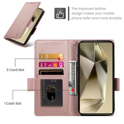 Side Buckle Magnetic Frosted Leather Phone Case, For Samsung Galaxy S25 Ultra 5G, For Samsung Galaxy S24 Ultra 5G, For Samsung Galaxy S24+ 5G