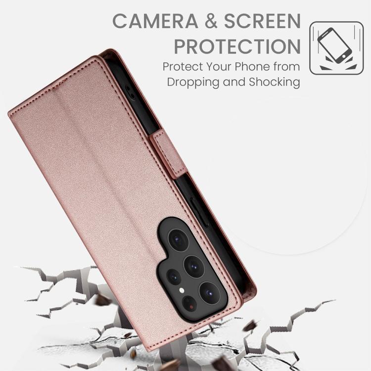 Side Buckle Magnetic Frosted Leather Phone Case, For Samsung Galaxy S25 Ultra 5G, For Samsung Galaxy S24 Ultra 5G, For Samsung Galaxy S24+ 5G
