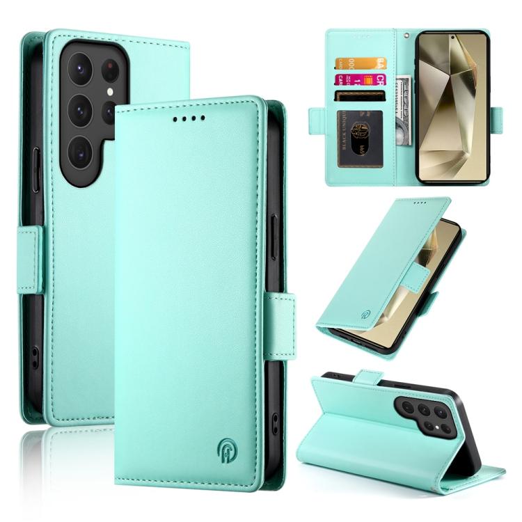 Side Buckle Magnetic Frosted Leather Phone Case, For Samsung Galaxy S25 Ultra 5G, For Samsung Galaxy S24 Ultra 5G, For Samsung Galaxy S24+ 5G