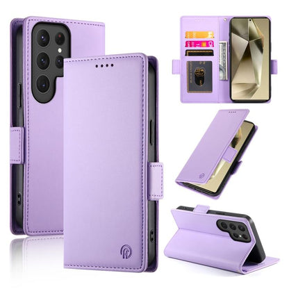 Side Buckle Magnetic Frosted Leather Phone Case, For Samsung Galaxy S25 Ultra 5G, For Samsung Galaxy S24 Ultra 5G, For Samsung Galaxy S24+ 5G